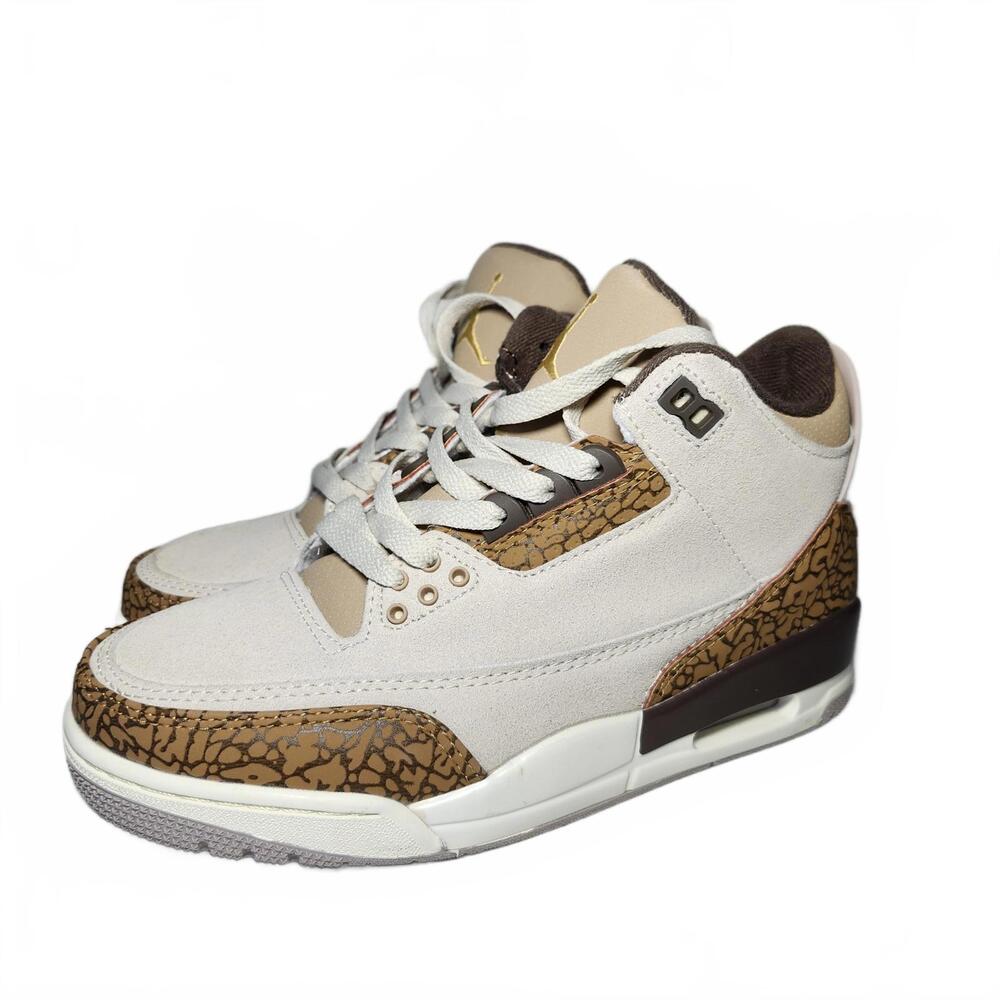 Boys Jordan 3 Retro Sneakers Brown and Beige Size 7 - Picture 2 of 9